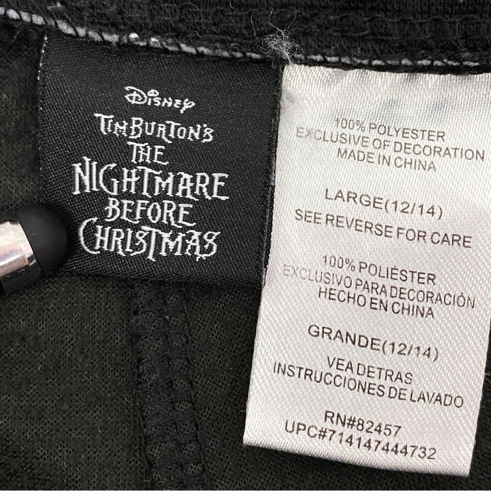 Disney‎ Nightmare Before Christmas Velour Foil Sleep Joggers Black Silver XL - Picture 7 of 8